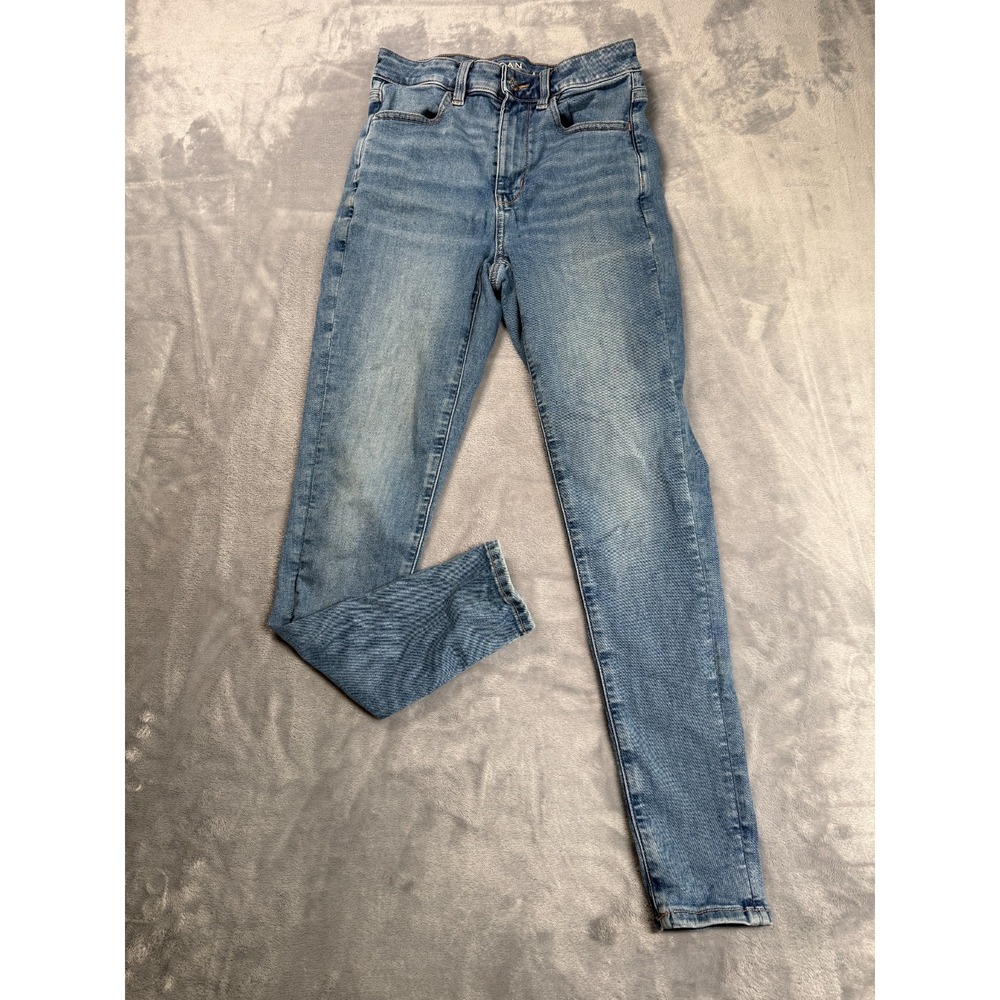 American Eagle Super High Rise Jegging Jeans Womens 4 Short Blue Denim